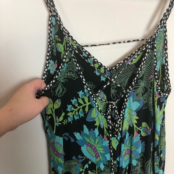 VINTAGE Lucy Love Floral Green&Black Ruffle Romper - Picture 8 of 11